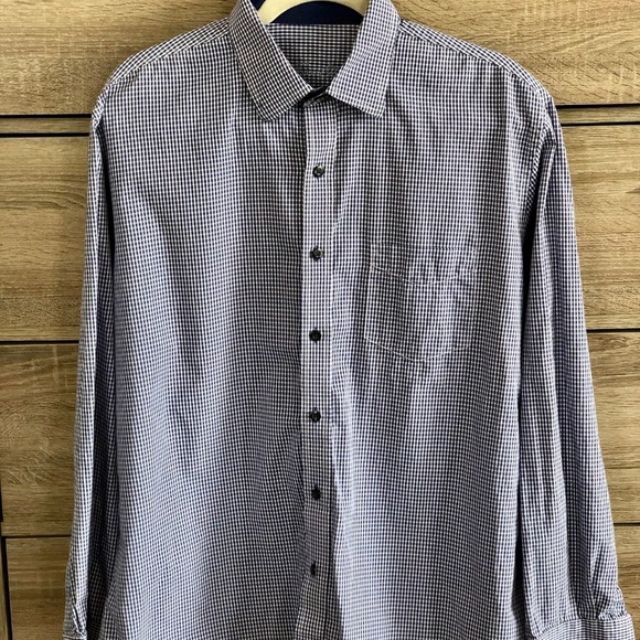 Tasso Elba Other - Tasso Elba Blue Checked Long Sleeve, Size Large